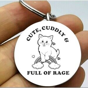 Kitty Cat Paw Cute Duddly And Rage Funny Animal Pet Stainless Keychain